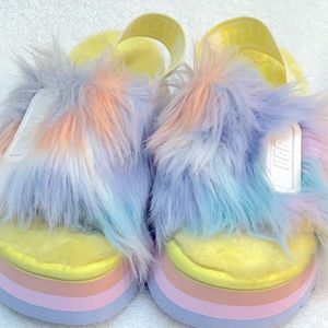 Tie dye ugg slides
